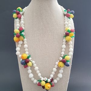 RARE VINTAGE West Germany fruit beaded necklace